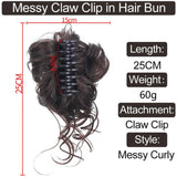 Curly Hair Bun Claw Clip