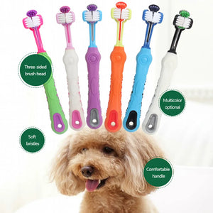 Three-Head Multi-angle Pet Toothbrush